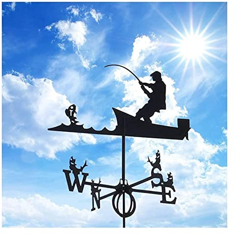 Segnavento da Giardino Segnavento Aereo Tetti Di Tetti A Vento Metallo Ferro Meteo Tempo Meteorologico A WeatheNervane Patio Iron Art Decor Ornamento Con Rivestimento Pratose All'aperto Yard Art, Invi