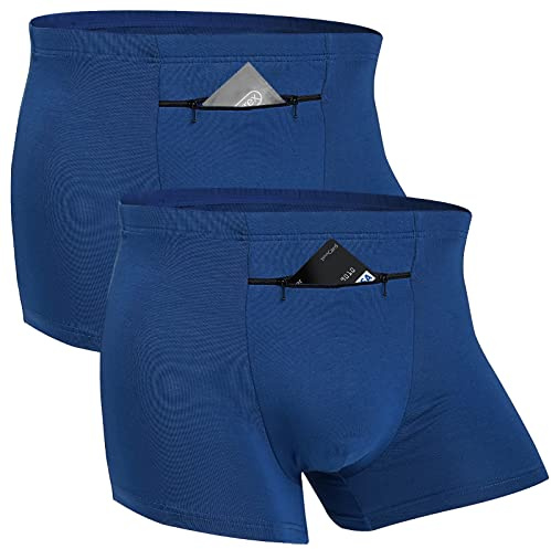 ANLINKSHINE Herren Men's Underwear with Hidden Pocket for Travel Retroshorts (2er Pack)