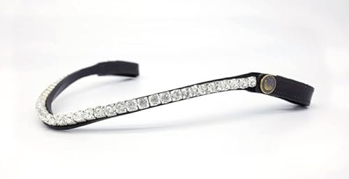 BRIDLERY Stirnriemen Stunning White Slim Farbe Schwarz, Größe Warmblut