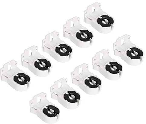 PATIKIL 10-Pack T8 Leuchtstofflampenhalter G13 Basis weiß schwarz | nicht geschirmte Lampenfassung, für LED Leuchtstoffröhre Ersatz