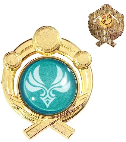 Sonsoke Vision Brosche Pins Inazuma Anstecknadel Abzeichen Merch Breastpin Pin Rucksack Zubehör Dekor Cosplay Geschenk (Anemo)