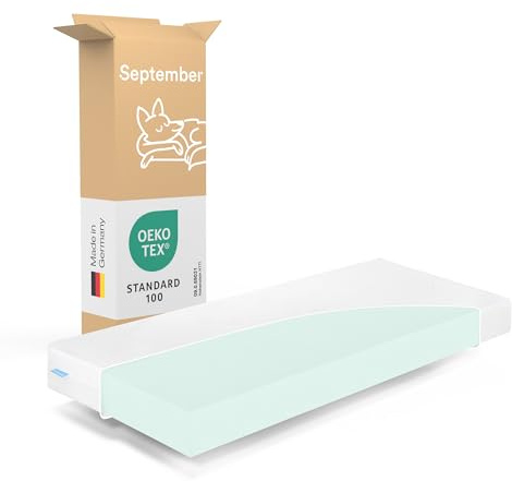 September – Matratze 160x200 cm Komfortschaum mit 14 cm Höhe – Komfortschaummatratze mittelfester Härtegrad H3 für Betten, Boxspringbetten etc. – OEKO-TEX® STANDARD 100 zert. – Bezug bei 60°C waschbar