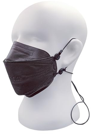 kela FFP2 - Mascarilla respiratoria | 20 unidades | con extensión de gancho para las orejas | fabricado en Alemania | protección climática neutra con capacidad de respiración mejorada | color negro