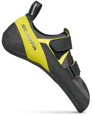 SCARPA Arpia V Rock Climbing Shoes for Gym Bouldering & Sport Climbing - Shark/Yellow - 12-12.5 Women/11-11.5 Men