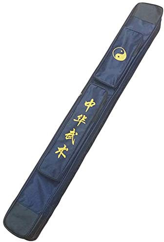 KOINEN Schwerttasche, Tai Chi Tragetasche, Chinesische Kung-Fu-Schwert-Tragetasche, blau, EIN- und doppellagiger Waffenkoffer, Oxford-Stoff mit PU, doppellagig (Color : Single Layer)