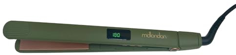 mdlondon Strait Ceramic Hair Straighteners (Olive Green), Professional Straighteners for Short or Long Hair, Flat Iron for Women & Men - Genuine mdlondon Straightners