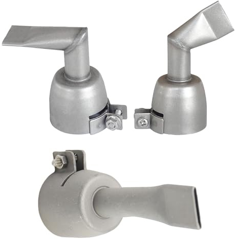 Heißluftpistolen-Düsen, 3 Stück, 20 mm, 90 Grad, 120 Grad, flache Heißluftpistole, Schweißdüse, Edelstahl, Heißluft-Kunststoff-Schweißbrenner, Zubehör zum Schweißen von PP-PVC-Kunststoffplatten