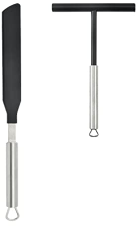 Juego de 2 esparcidores y espátulas de crepé, de acero inoxidable, para hacer crepes y hacer masas, espátulas, utensilios de cocina