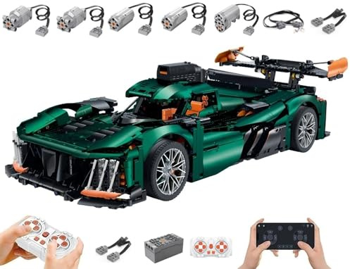 Technik Auto für Peugout 9x8, Mit Motoren Set und LED-Licht, 1:8 Groß Auto Modellbausatz, 3537 Teile MOC Klemmbausteine Rennauto Set, Automodell Sammlerstück für Autofans, Keine Originalverpackung