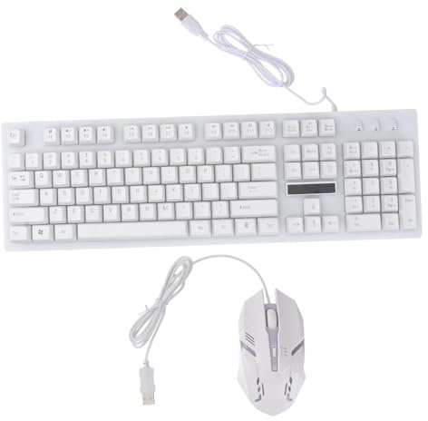 Veemoon Conjunto de Teclado y Ratón para Teclado Mecánico Gaming Cable Raton Gamer para Ordenador Diseño de Teclas Iluminadas para Oficina y Hogar