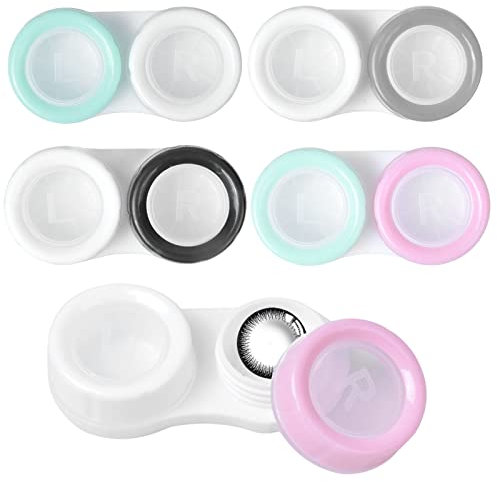 Cleminsta Custodia per Lenti a Contatto, 20PCS Lenti a Contatto Custodie Kits, Astuccio per Lenti a Contatto da Viaggio, Contatto Lenti Contenitore con Segno L e R, Porta Lenti a Contatto da Viaggio