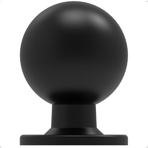 trust4care 4-Pack Matt Black Tall Large Knobs with Wide Base for Bifold Closet Door, Ball Cabinet Wardrobe Dresser Knobs, 1-1/4 Inch Buffet Sideboard Drawer Handles