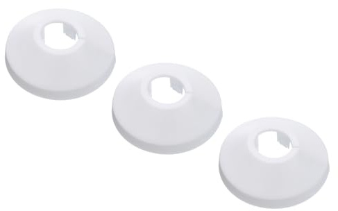 PATIKIL Cache Tuyau Radiateur, 3pcs Manchons de Tuyaux d'Eau en Plastique PP pour 0,47/12mm, Décoration Écussons Coffrage Rosace Tuyau Chauffage Plomberie Chaudière Poêle Mural, Blanc