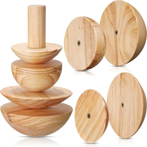Doublefill Keramikformen, 11,4 cm, 16,5 cm, Dicke: 6,5 cm, Gipsformen, Holz-Töpferwerkzeuge, mit Griff für Keramik-Top-Formen, DIY-Schüsseln, Teller, Schalen, Slump-Presse, Kunstherstellung, 4 Stück