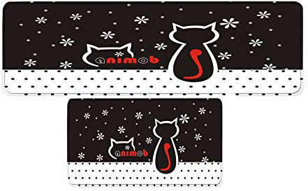Küchenteppich Schwarze Katze Küchenläufer,Teppich Für Küchenteppich Waschbar rutschfest, Fussmatte Aussenweich Und Superabsorbierend Waschbar In Waschmaschine 50X80