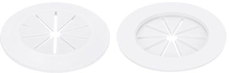 sourcing map 2 Pcs 2.17 Inch Flexible Cable Grommets, Self-Adhesive Desk Hole Cover, Wire Organizer Cords Management for Office Desks Table, White
