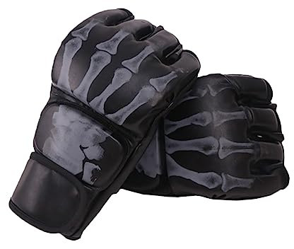 GAROZATION Professionelle Boxhandschuhe Halb Offen Leicht Und Atmungsaktiv Mit Stoßdämpfendem Pu-Material Verstellbarem Handgelenkschutz Für Kickboxing Training Und Sparring