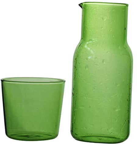 Cabilock Caraffa in Vetro Trasparente Per Acqua Da Tavolo Per Caffè Caraffa Da Comodino Per Uso Domestico Per Cene e Feste