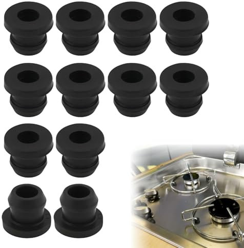 Lyivisk 12 Pièces Bouchons en Caoutchouc Coniques pour Cuisinière de Camping-Car, Pieds en Caoutchouc Anti-Rouille pour Supports 5mm, Compatible Dometic, Smev & Thetford Accessoires Camping-Car