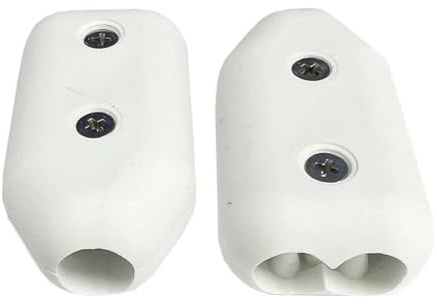 BSSTORE Kit 2 Morsetti in Plastica per Impiombatura Cime, Giunzione per Corde a Treccia e 3 Lignoli, con Accessori di Montaggio, Bianco (⌀ 12/13MM)