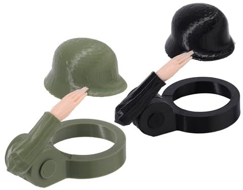 Lyreh 2stk Soldaten Bierflaschen Helm, Bierflaschenverschluss mit Soldatengruß Lustiger Wiederverwendbarer Weinflaschenverschluss Salut-Handgeste Geeignet für Grillabend Partydekoration (2 Farben)