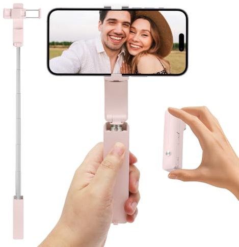 MIUUIPI Mini perche à selfie extensible, perche à selfie portable au format de poche, support de téléphone portable compact avec support de téléphone, avec télécommande pour Vlog/enregistrement vidéo