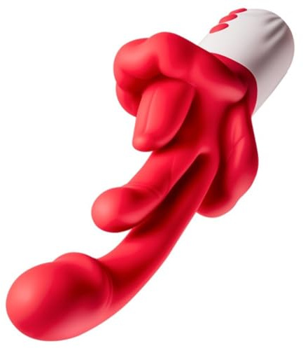 Vibration für Frauen Dildo Vibrator mit 10 Vibrationsstufen 5 Arten von Zungenvibratoren & 5 Wipp & Heizmodi, G-Punkt Vibrator Dildo Anal Vibrator Klitorisstimulation Sex Spielzeug für die Frauen