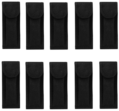 Alyxen Étui À Couteau De Poche 10 Pièces Etui Couteau Pliant, Etui Couteau Pliable, Attache Ceinture pour Étui À Couteaux, avec Bande Auto-Agrippante Et des Boucles, Idéal pour Camping Et Randonnée