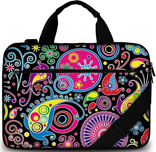 Sidorenko - Borsa per notebook, con tracolla + maniglia, incl. scomparto aggiuntivo per mouse e caricabatteria nella parte anteriore multicolore Forma A1612 15,6''