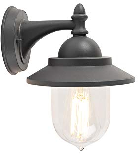 Qazqa oxford - Applique murale - 1 lumière - L 180 mm - Gris foncé - Classique/Antique, Rustique - éclairage extérieur