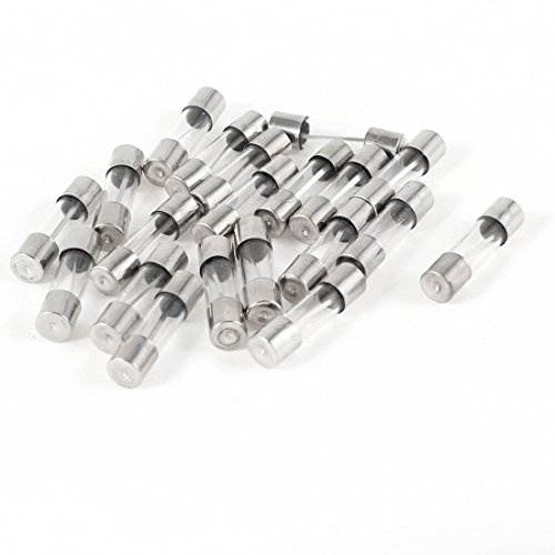 sourcingmap 20pcs Fast Blow Glass Tube Fuse 20A 250V 5mm x 20mm