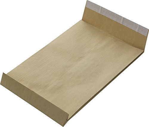 100 St. B4 Faltenversandtaschen Fadenverstärkt Reißfest braun Stehboden und 40 mm Falte 130 gr. Kuvert 250x353x40 mm Haftklebend Briefumschläge HK Briefhüllen