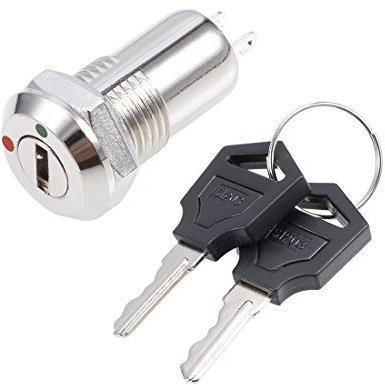 Sourcingmap 1Pcs 11.5mm 2 Positions NO NC Electric Key Lock Push Button Switch S1203