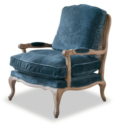 Loberon Sessel Corlay - blau/braun, blau/braun