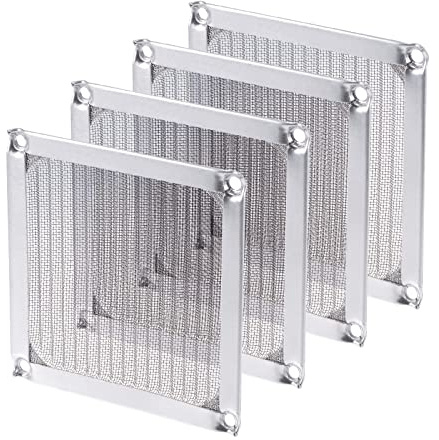 MECCANIXITY 92mm Computer Fan Filter Grills Stainless Steel Mesh Dustproof Case Cover for Computers, Pack of 4
