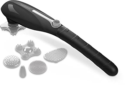 medisana HM 645 Handmassagegerät mit 5 Aufsätzen, elektrisches kraftvolles Klopfmassagegerät, Akupressur und Punktmassage, verschiedene Massageköpfe stufenlose Geschwindigkeitsregulierung