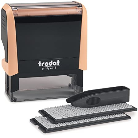 Trodat Printy 4913 Pastell Creme - Timbro autoinchiostrante per scrivere testo, 5 righe, colore nero, 58 x 22 mm