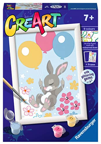 Ravensburger Flying Bunny Paint by Numbers Kit for Kids - 23564 - Painting Arts and Crafts for Ages 7 and Up