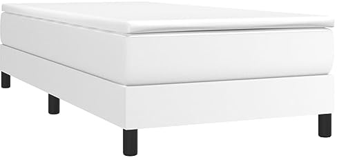 vidaXL Sängram utan madrass vit 90 x 200 cm konstläder