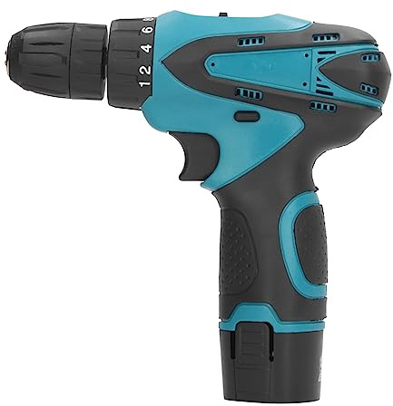 Piccolo Trapano Avvitatore a Batteria AC110‑240V Leggero 1200 Giri/min Torsione 350In‑lb Mandrino Autoserrante Elettrico da 3/8 di Pollice con Luce a LED per Fai da Te (Spina UE)