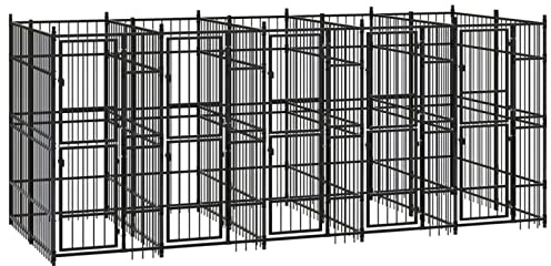 Camerina Outdoor-Hundezwinger Dog House Outdoor Pet Comfort Katzengehege Hundeauslauf DraußEn Tiergehege Stahl 9,22 m² 3097940