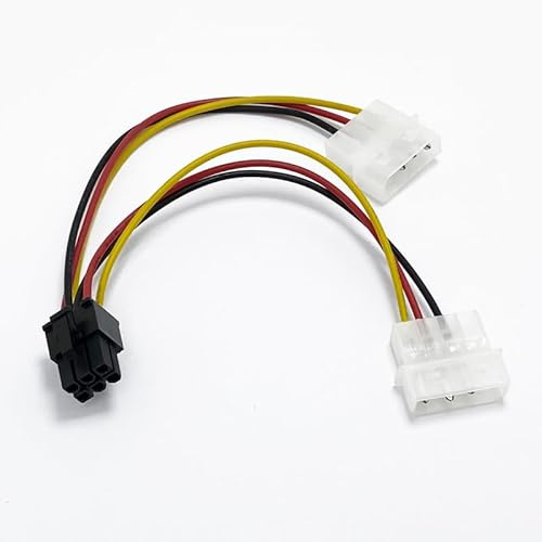 MODOVER PCI-E 6 Pin to 2X 4 Pin Dual 4Pin Graphics Video Display Card Power Adapter Converter Cable