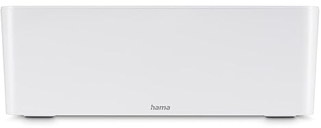 Hama Cable Box, Maxi, Integrated Cable Management (Cable Box for Power Strip, Easy Cable Management for Office and Home, Storage of Chargers, Hard Drives etc., with Rubber Feet) White