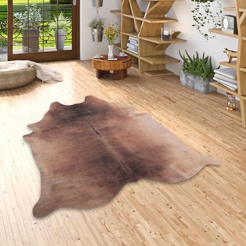 Pergamon Teppich Kunstfaser Tierfell Rinderfell Optik | Wohnzimmer, Esszimmer, Flur und Diele