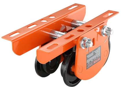 VEVOR Electric Hoist Manual Trolley, 2200 lbs/1 Ton Capacity for PA200 PA250 PA300 PA400 PA500, Push Beam Trolley with Dual Wheels, 2.68-4.33 Adjustable Beam Flange Width for Straight Curved I Beam