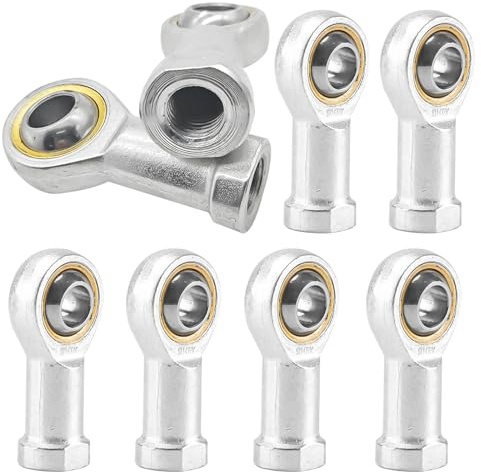 8 unidades de rótulas articuladas, rodamientos M8 x 1,25, rosca interior, autolubricante, cabezal articulado, lubricante para extremos esféricos de barra deslizante