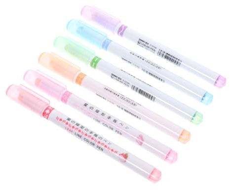 SEWACC 6stücke Sechs Farben Handlettering Marker Stift Set Kreative Textmarker Mit Rollmechanismus Für Schule Und Büro Für Notizen Kunst Und Bastelarbeiten
