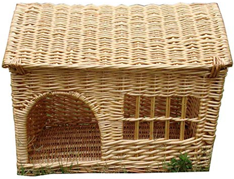 ALEjon Handgefertigte Katzenhütten mit fensterwaschbarem Katzennest, für Innenkätzchen und Katzen