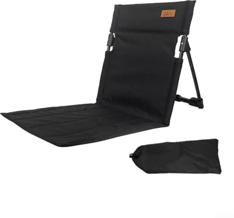GLOBALHUT Leichter Strandstuhl, faltbarer Strandstuhl, Stadionsitze mit Rückenstütze für Angeln, Wandern, Strand (schwarz)
