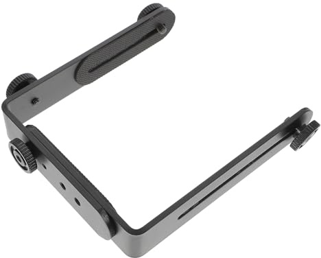 KONTONTY Kamera Halterung Abnehmbare Verbindungen Schwarze L-förmige aus Metall mit 1/4 Zoll Schrauben und Multidirektionale Montage für DSLR und LED Fotolicht